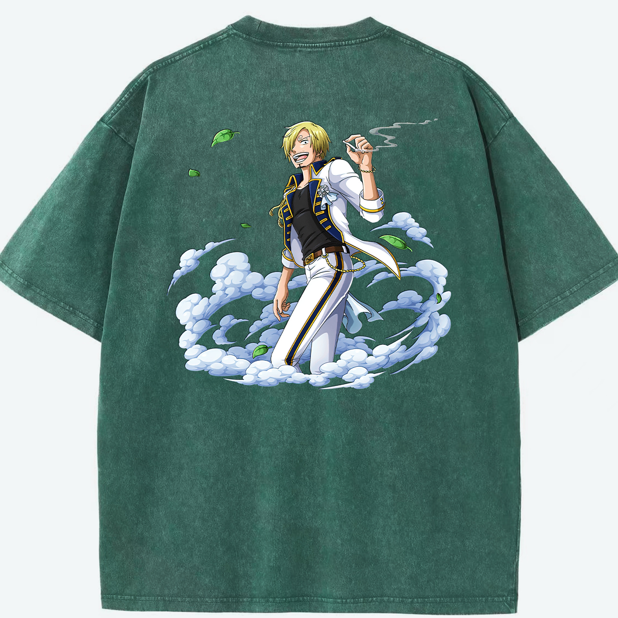 ワンピース サンジ ONE PIECE Sanji 綿100% ヴィンテージ風 半袖Tシャツ（背面プリント）